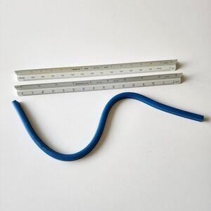 Vintage Staedtler‎ Architect Rulers Scale Mars Flexible Curve Drafting Engineer